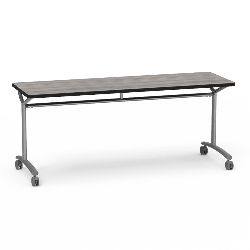 Virco TEXT Series Multi - Purpose Training Table featuring a High - Performance Laminate Top and Industrial T - Leg Base with Casters 72"W x 24"D x 30"H (TABLE - TE24728Y30C) - SchoolOutlet