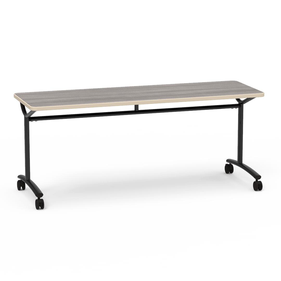 Virco TEXT Series Multi - Purpose Training Table featuring a High - Performance Laminate Top and Industrial T - Leg Base with Casters 72"W x 24"D x 30"H (TABLE - TE24728Y30C) - SchoolOutlet