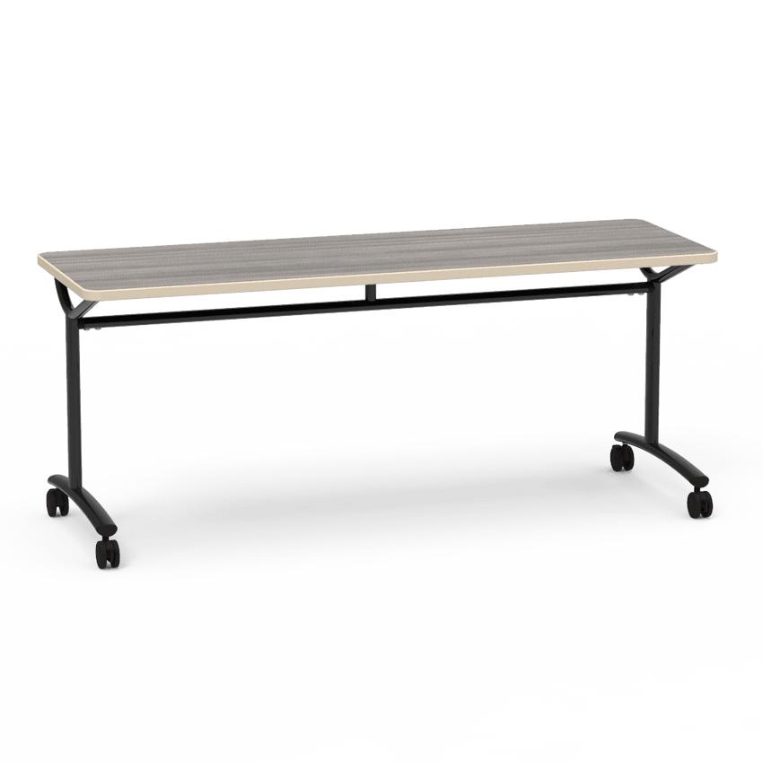 Virco TEXT Series Multi - Purpose Training Table featuring a High - Performance Laminate Top and Industrial T - Leg Base with Casters 72"W x 24"D x 30"H (TABLE - TE24728Y30C) - SchoolOutlet