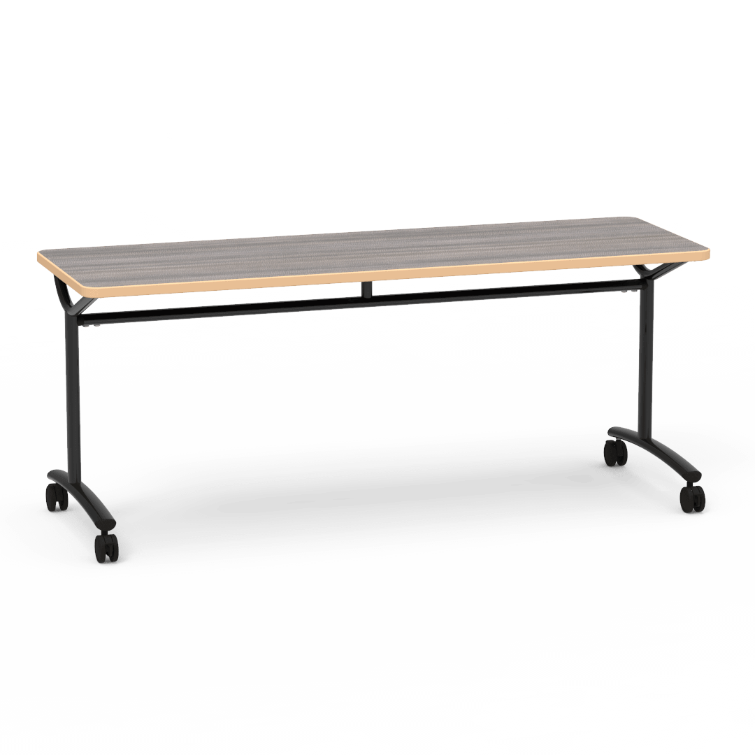 Virco TEXT Series Multi - Purpose Training Table featuring a High - Performance Laminate Top and Industrial T - Leg Base with Casters 72"W x 24"D x 30"H (TABLE - TE24728Y30C) - SchoolOutlet