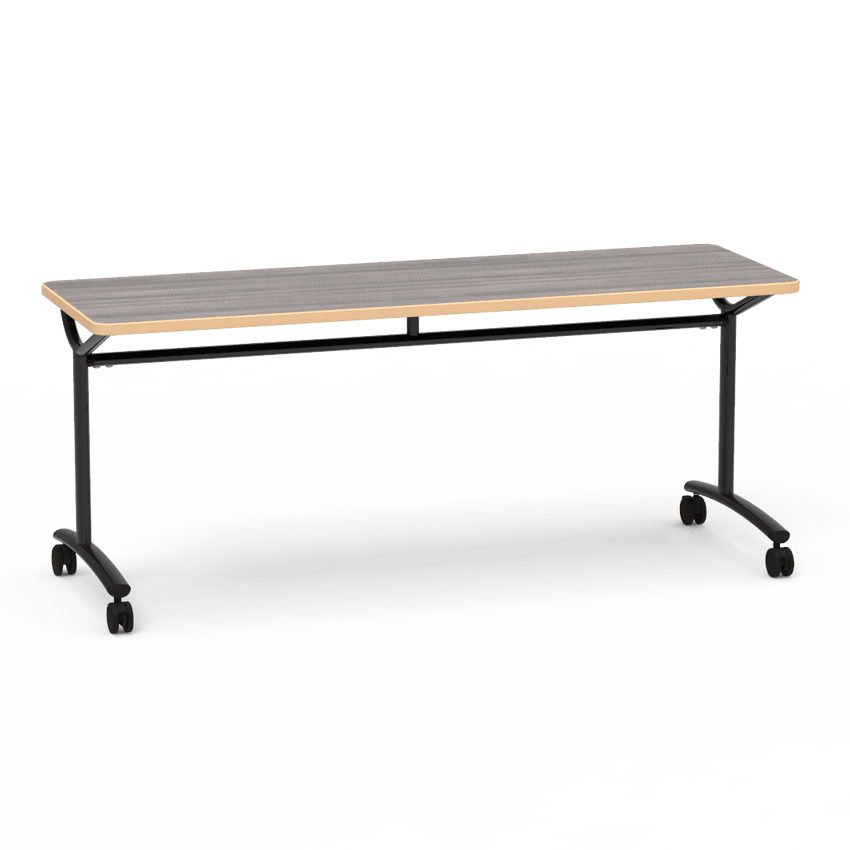 Virco TEXT Series Multi - Purpose Training Table featuring a High - Performance Laminate Top and Industrial T - Leg Base with Casters 72"W x 24"D x 30"H (TABLE - TE24728Y30C) - SchoolOutlet