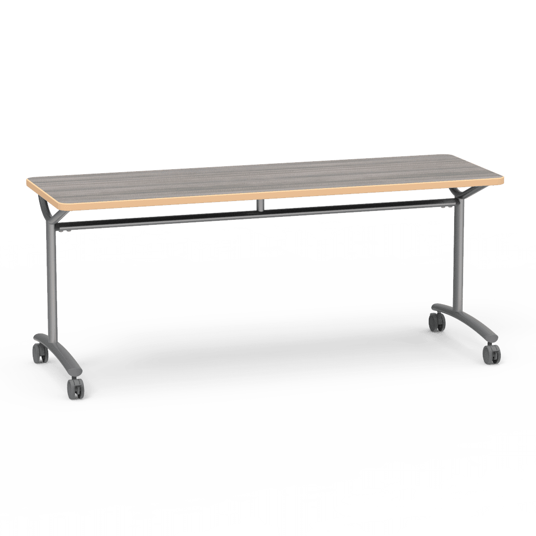 Virco TEXT Series Multi - Purpose Training Table featuring a High - Performance Laminate Top and Industrial T - Leg Base with Casters 72"W x 24"D x 30"H (TABLE - TE24728Y30C) - SchoolOutlet