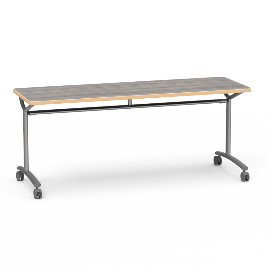 Virco TEXT Series Multi - Purpose Training Table featuring a High - Performance Laminate Top and Industrial T - Leg Base with Casters 72"W x 24"D x 30"H (TABLE - TE24728Y30C) - SchoolOutlet