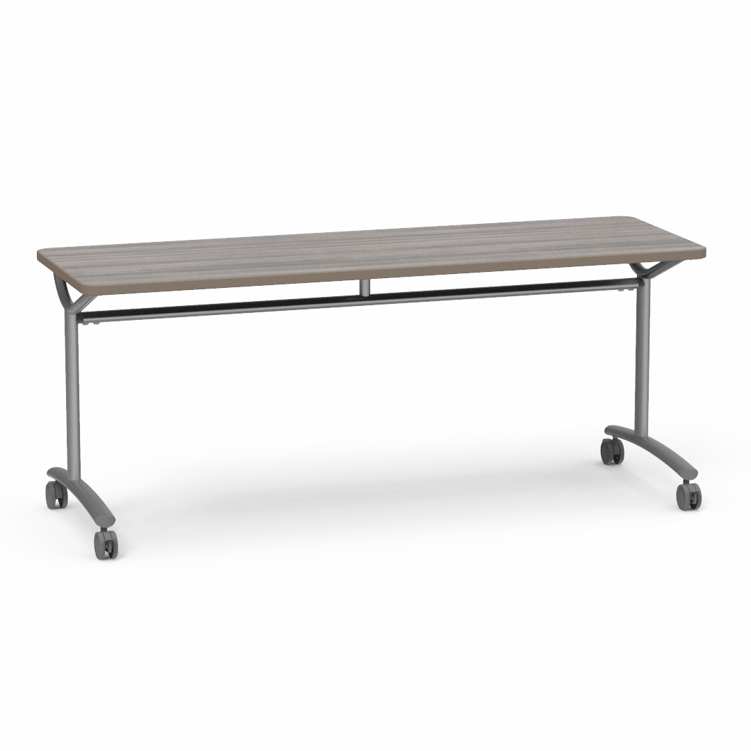 Virco TEXT Series Multi - Purpose Training Table featuring a High - Performance Laminate Top and Industrial T - Leg Base with Casters 72"W x 24"D x 30"H (TABLE - TE24728Y30C) - SchoolOutlet