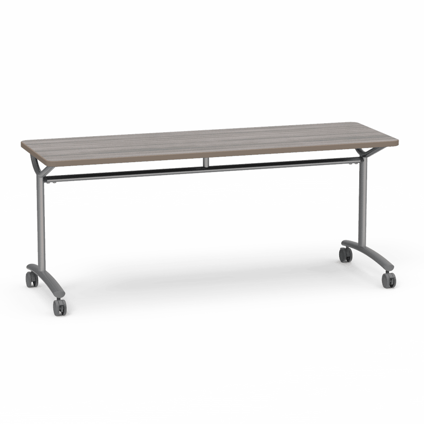 Virco TEXT Series Multi - Purpose Training Table featuring a High - Performance Laminate Top and Industrial T - Leg Base with Casters 72"W x 24"D x 30"H (TABLE - TE24728Y30C) - SchoolOutlet