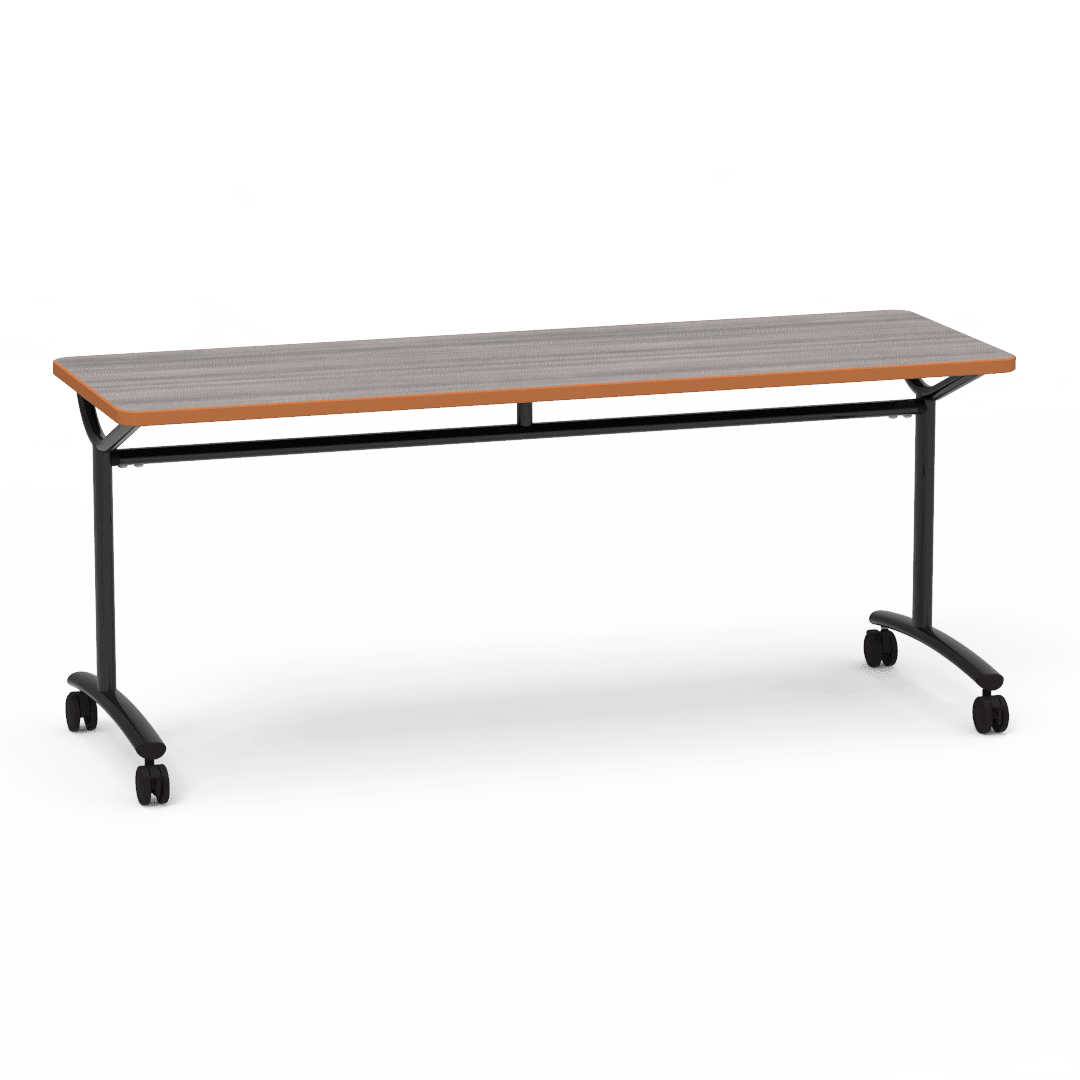 Virco TEXT Series Multi - Purpose Training Table featuring a High - Performance Laminate Top and Industrial T - Leg Base with Casters 72"W x 24"D x 30"H (TABLE - TE24728Y30C) - SchoolOutlet
