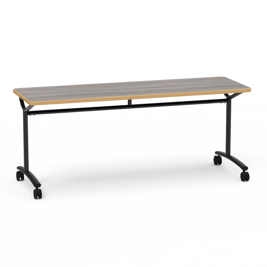 Virco TEXT Series Multi - Purpose Training Table featuring a High - Performance Laminate Top and Industrial T - Leg Base with Casters 72"W x 24"D x 30"H (TABLE - TE24728Y30C) - SchoolOutlet