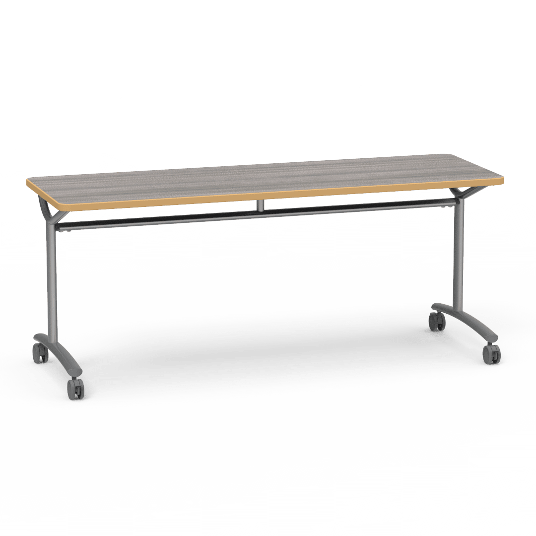 Virco TEXT Series Multi - Purpose Training Table featuring a High - Performance Laminate Top and Industrial T - Leg Base with Casters 72"W x 24"D x 30"H (TABLE - TE24728Y30C) - SchoolOutlet