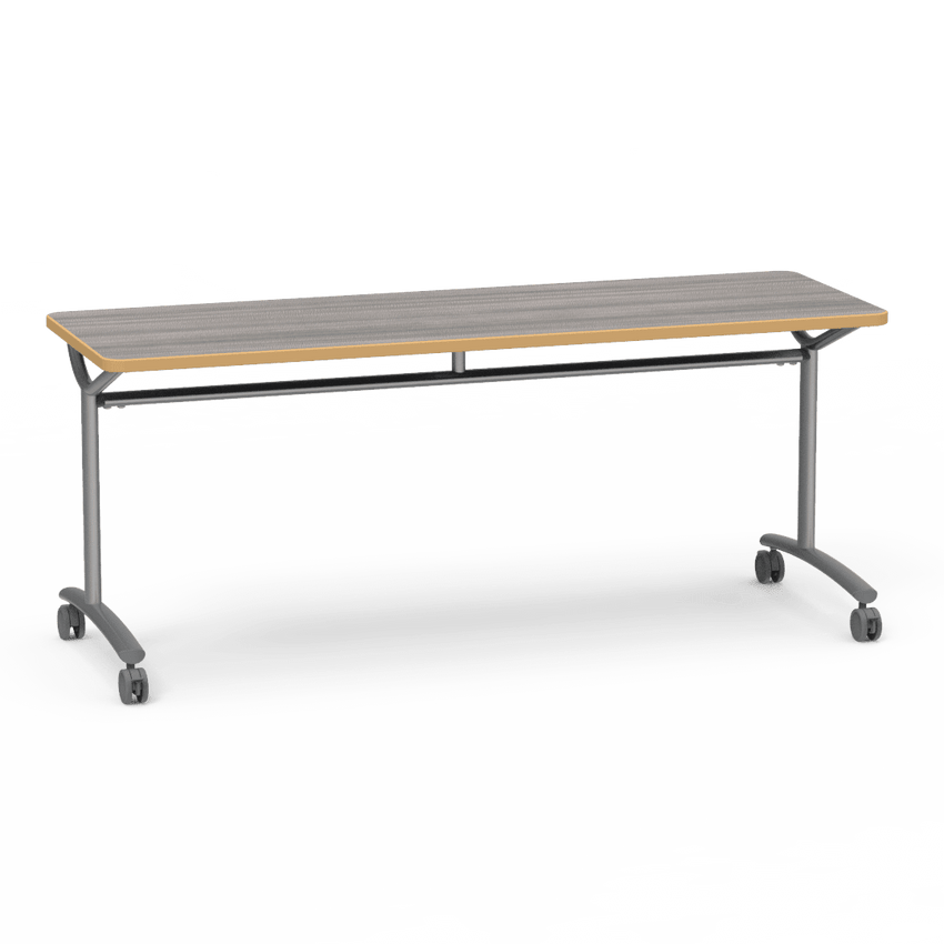 Virco TEXT Series Multi - Purpose Training Table featuring a High - Performance Laminate Top and Industrial T - Leg Base with Casters 72"W x 24"D x 30"H (TABLE - TE24728Y30C) - SchoolOutlet