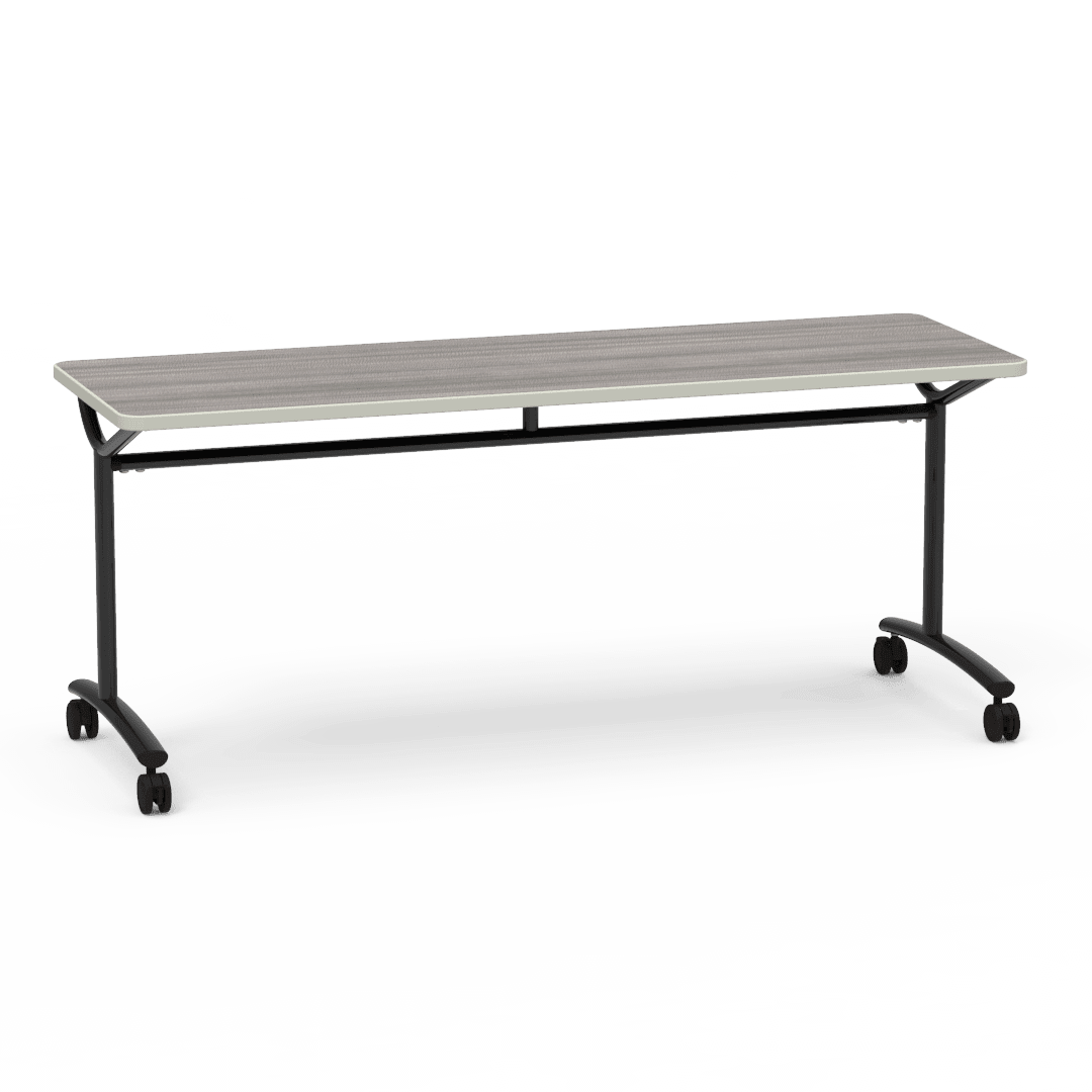 Virco TEXT Series Multi - Purpose Training Table featuring a High - Performance Laminate Top and Industrial T - Leg Base with Casters 72"W x 24"D x 30"H (TABLE - TE24728Y30C) - SchoolOutlet