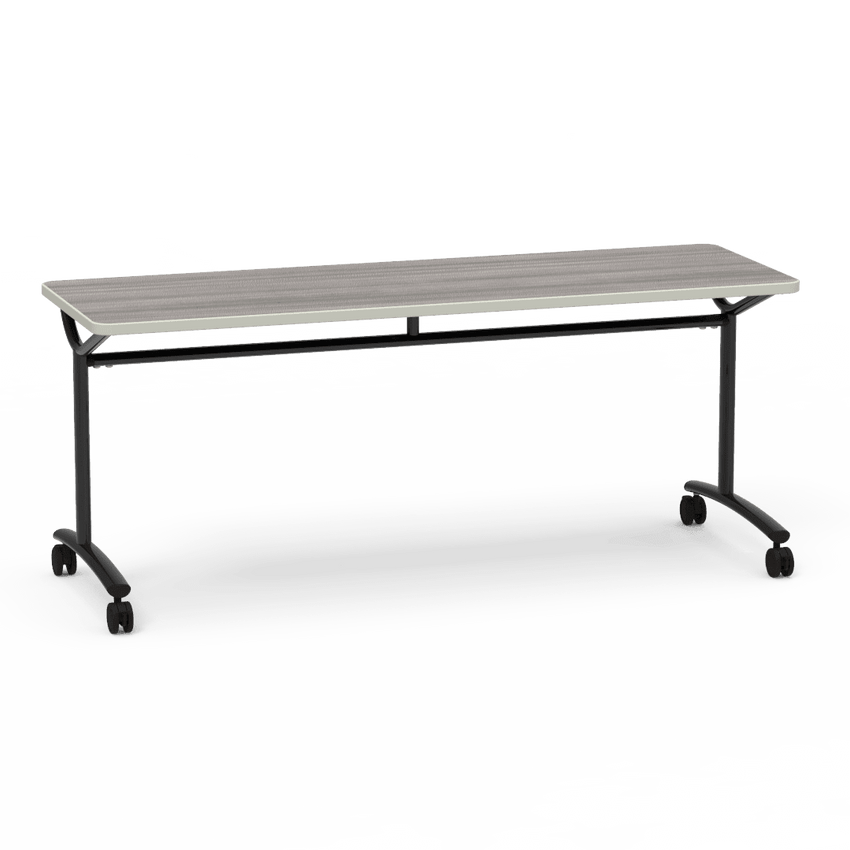 Virco TEXT Series Multi - Purpose Training Table featuring a High - Performance Laminate Top and Industrial T - Leg Base with Casters 72"W x 24"D x 30"H (TABLE - TE24728Y30C) - SchoolOutlet