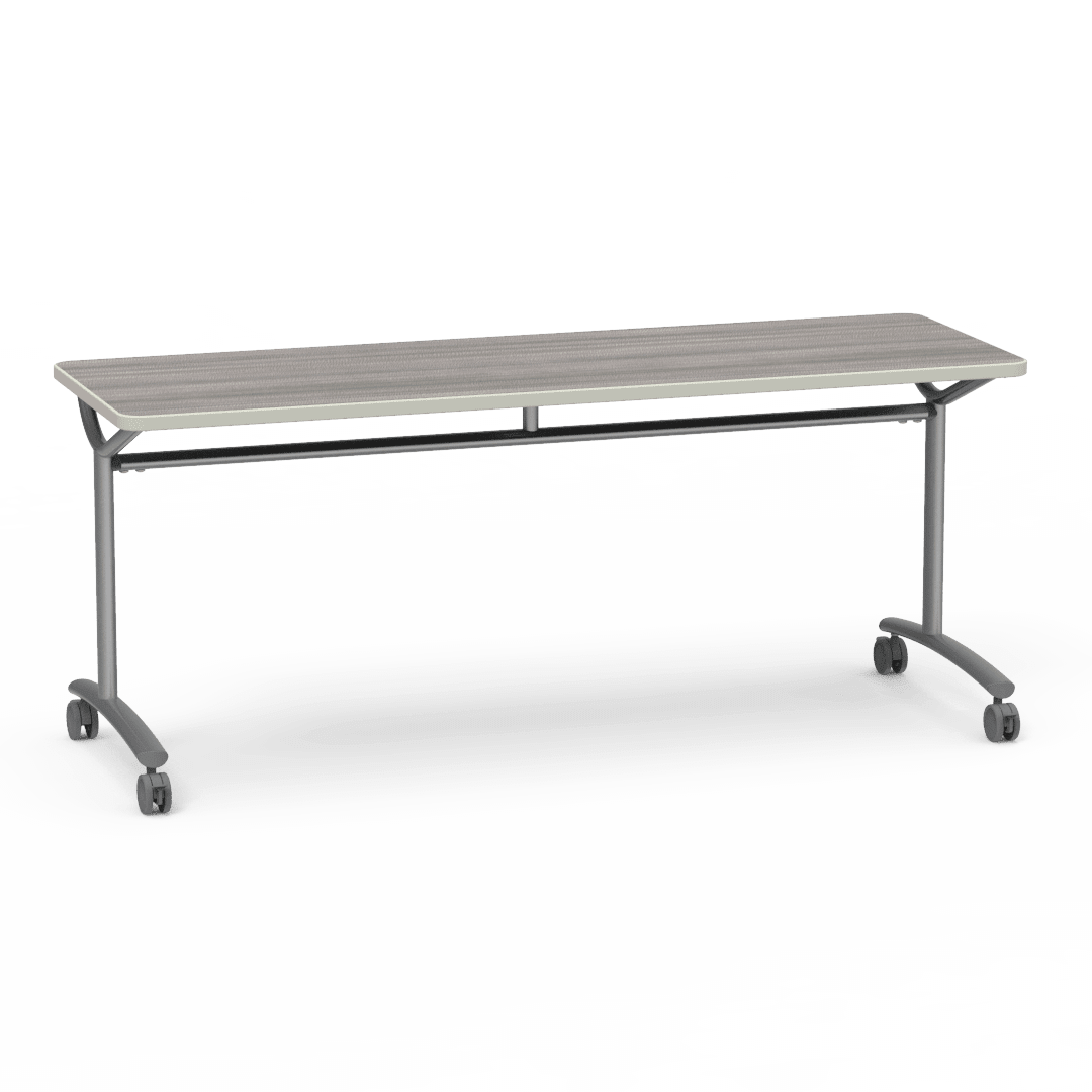Virco TEXT Series Multi - Purpose Training Table featuring a High - Performance Laminate Top and Industrial T - Leg Base with Casters 72"W x 24"D x 30"H (TABLE - TE24728Y30C) - SchoolOutlet