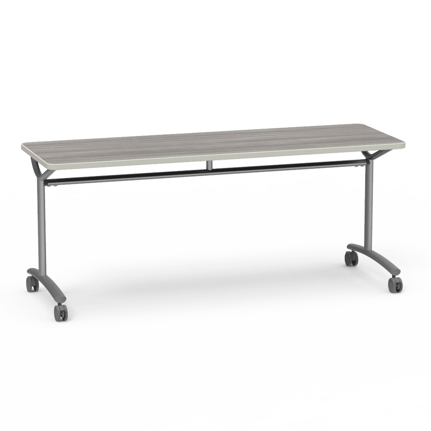 Virco TEXT Series Multi - Purpose Training Table featuring a High - Performance Laminate Top and Industrial T - Leg Base with Casters 72"W x 24"D x 30"H (TABLE - TE24728Y30C) - SchoolOutlet