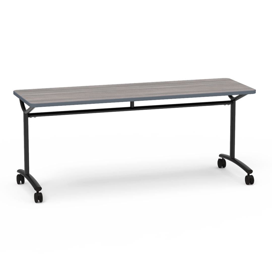 Virco TEXT Series Multi - Purpose Training Table featuring a High - Performance Laminate Top and Industrial T - Leg Base with Casters 72"W x 24"D x 30"H (TABLE - TE24728Y30C) - SchoolOutlet