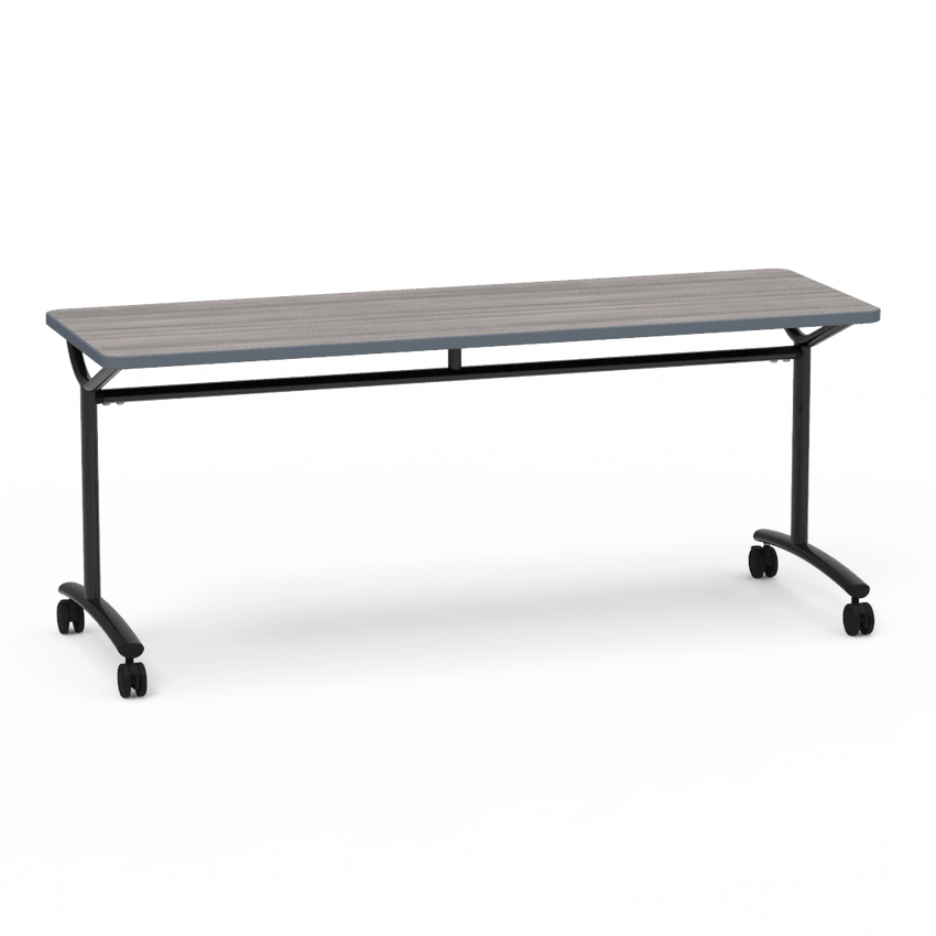 Virco TEXT Series Multi - Purpose Training Table featuring a High - Performance Laminate Top and Industrial T - Leg Base with Casters 72"W x 24"D x 30"H (TABLE - TE24728Y30C) - SchoolOutlet
