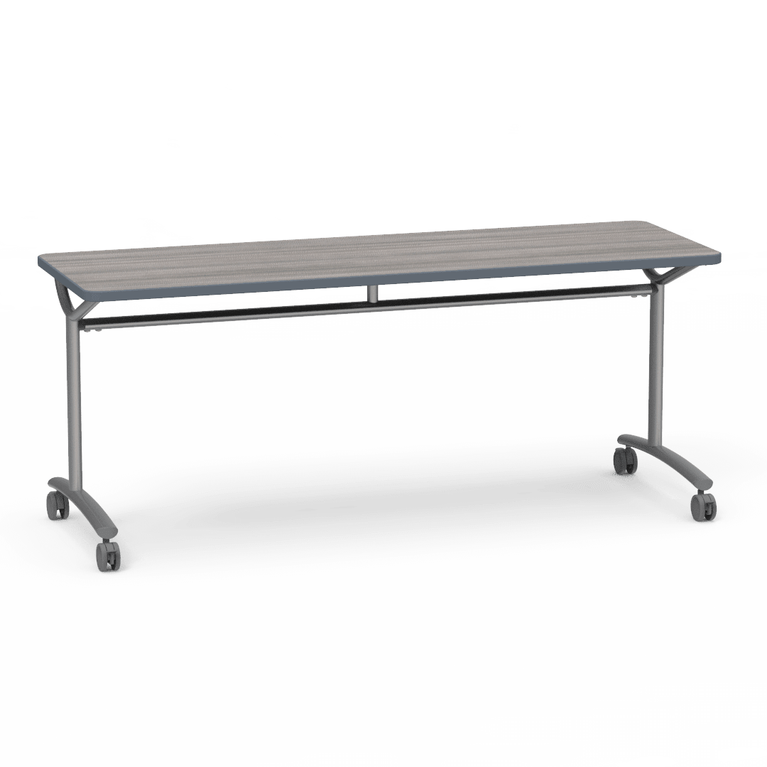Virco TEXT Series Multi - Purpose Training Table featuring a High - Performance Laminate Top and Industrial T - Leg Base with Casters 72"W x 24"D x 30"H (TABLE - TE24728Y30C) - SchoolOutlet