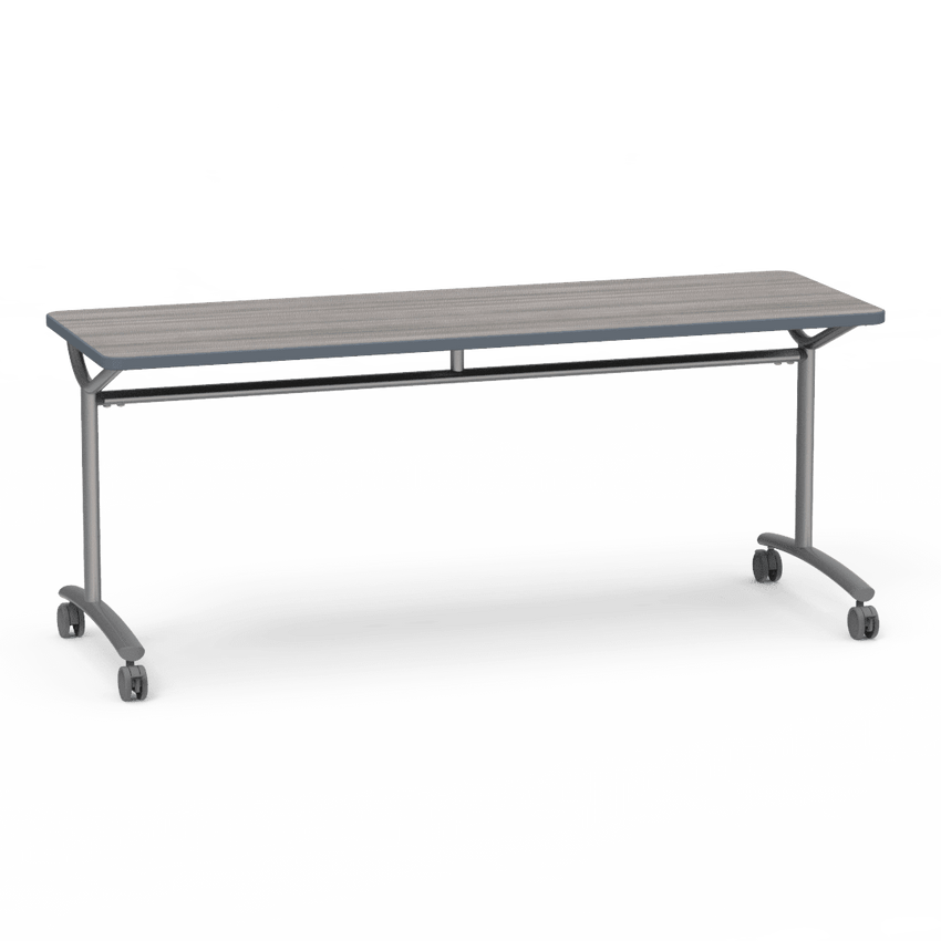 Virco TEXT Series Multi - Purpose Training Table featuring a High - Performance Laminate Top and Industrial T - Leg Base with Casters 72"W x 24"D x 30"H (TABLE - TE24728Y30C) - SchoolOutlet