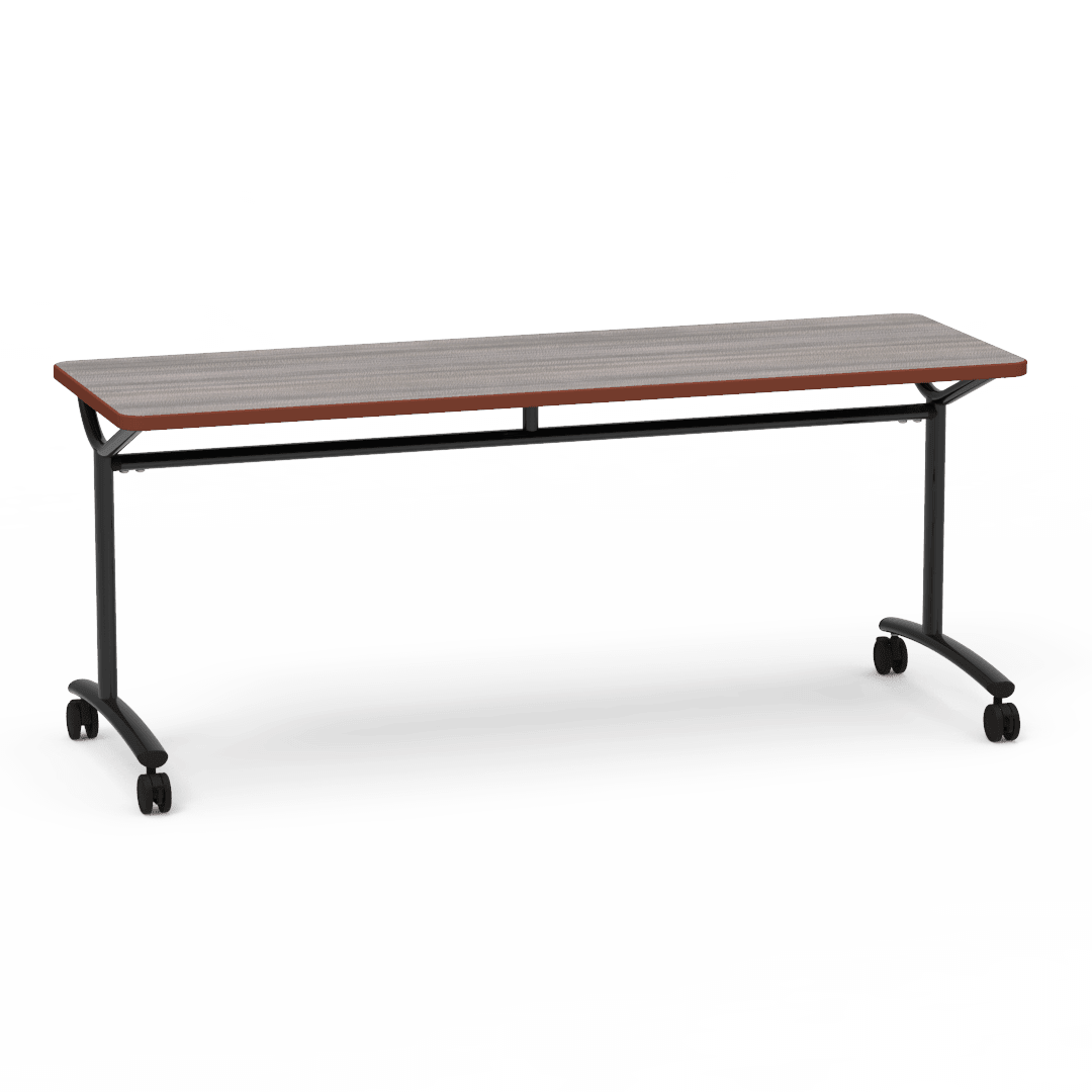 Virco TEXT Series Multi - Purpose Training Table featuring a High - Performance Laminate Top and Industrial T - Leg Base with Casters 72"W x 24"D x 30"H (TABLE - TE24728Y30C) - SchoolOutlet
