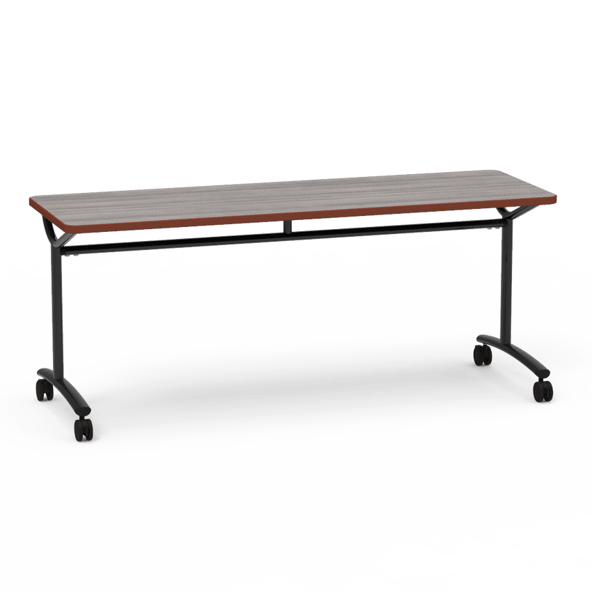 Virco TEXT Series Multi - Purpose Training Table featuring a High - Performance Laminate Top and Industrial T - Leg Base with Casters 72"W x 24"D x 30"H (TABLE - TE24728Y30C) - SchoolOutlet
