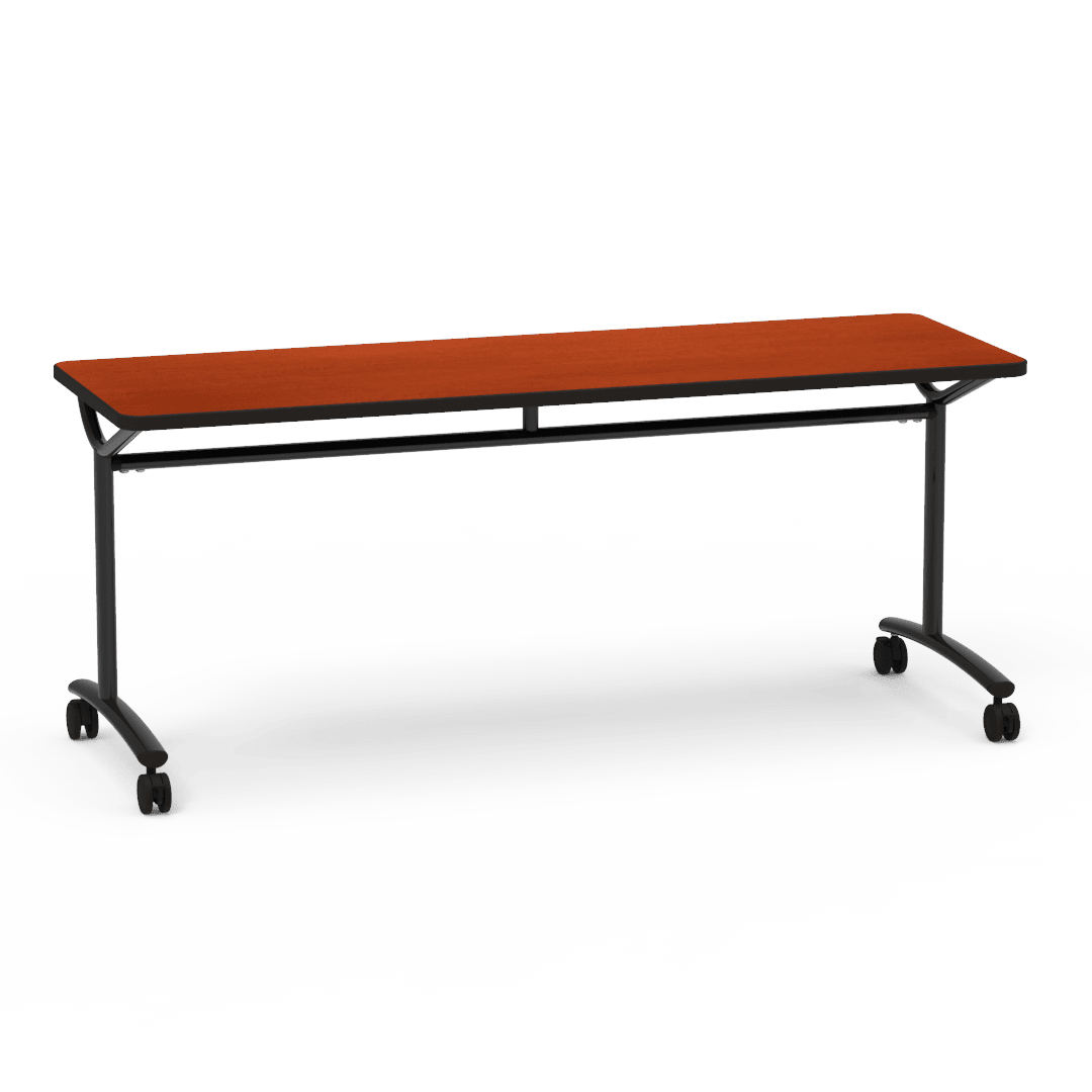 Virco TEXT Series Multi - Purpose Training Table featuring a High - Performance Laminate Top and Industrial T - Leg Base with Casters 72"W x 24"D x 30"H (TABLE - TE24728Y30C) - SchoolOutlet