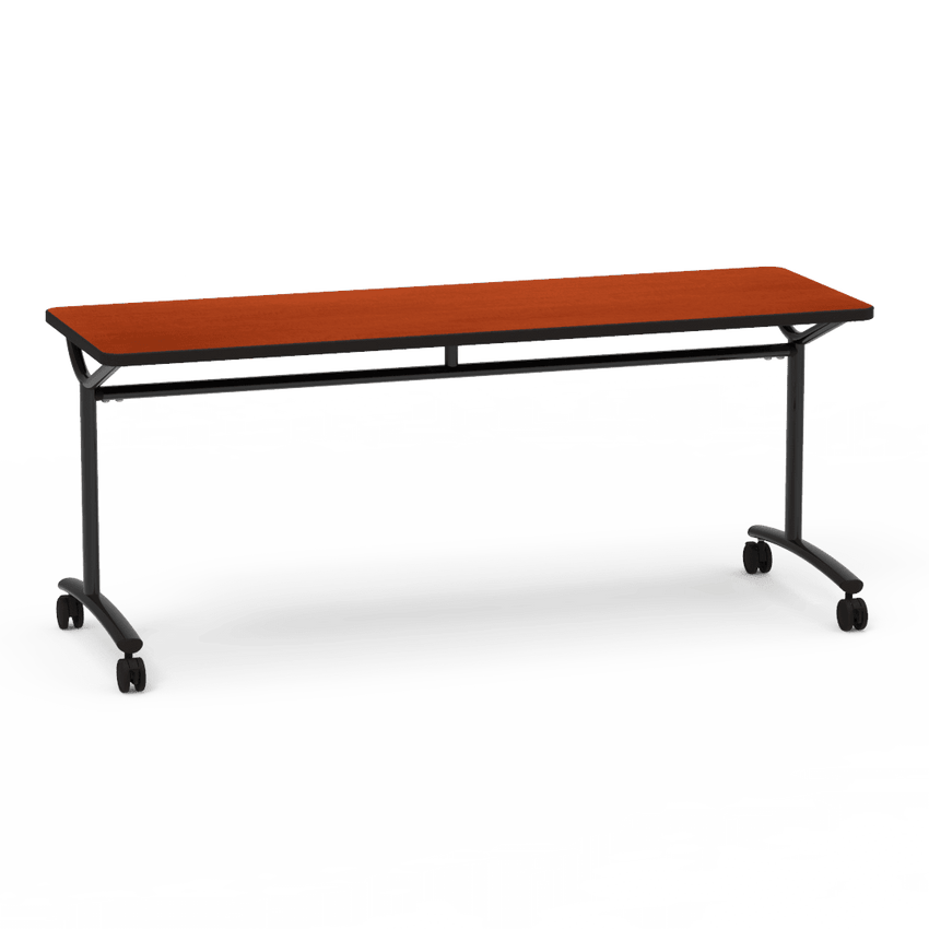 Virco TEXT Series Multi - Purpose Training Table featuring a High - Performance Laminate Top and Industrial T - Leg Base with Casters 72"W x 24"D x 30"H (TABLE - TE24728Y30C) - SchoolOutlet