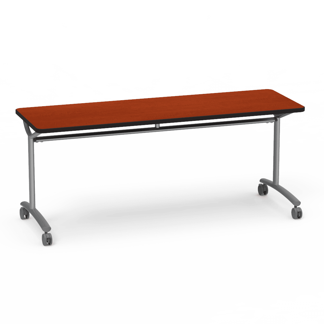 Virco TEXT Series Multi - Purpose Training Table featuring a High - Performance Laminate Top and Industrial T - Leg Base with Casters 72"W x 24"D x 30"H (TABLE - TE24728Y30C) - SchoolOutlet