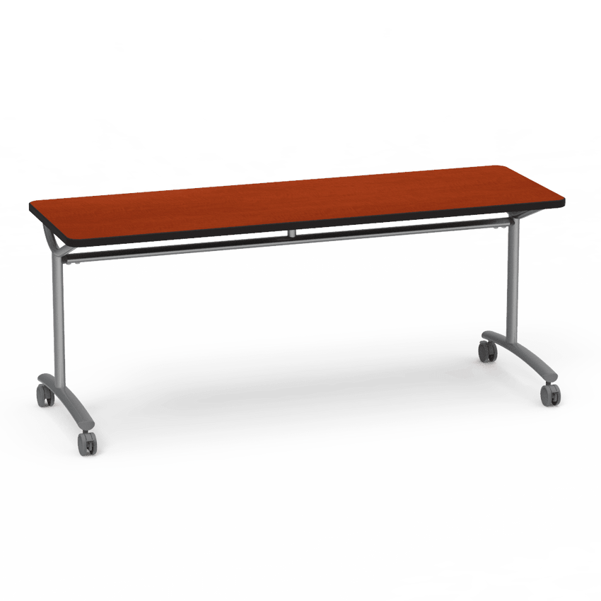 Virco TEXT Series Multi - Purpose Training Table featuring a High - Performance Laminate Top and Industrial T - Leg Base with Casters 72"W x 24"D x 30"H (TABLE - TE24728Y30C) - SchoolOutlet