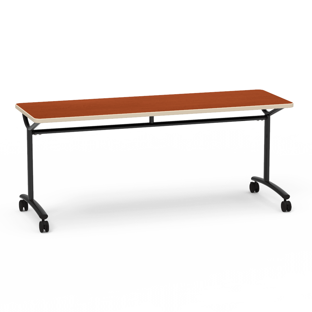 Virco TEXT Series Multi - Purpose Training Table featuring a High - Performance Laminate Top and Industrial T - Leg Base with Casters 72"W x 24"D x 30"H (TABLE - TE24728Y30C) - SchoolOutlet