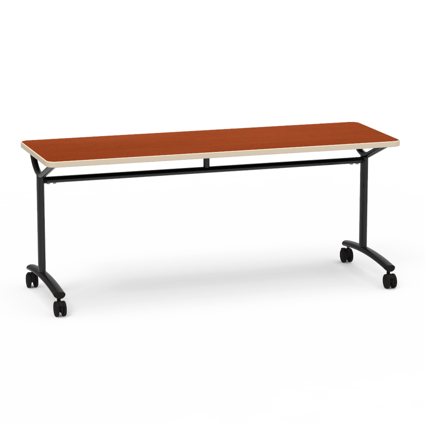 Virco TEXT Series Multi - Purpose Training Table featuring a High - Performance Laminate Top and Industrial T - Leg Base with Casters 72"W x 24"D x 30"H (TABLE - TE24728Y30C) - SchoolOutlet