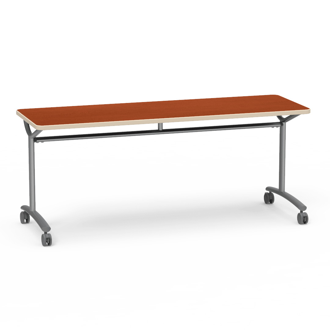 Virco TEXT Series Multi - Purpose Training Table featuring a High - Performance Laminate Top and Industrial T - Leg Base with Casters 72"W x 24"D x 30"H (TABLE - TE24728Y30C) - SchoolOutlet
