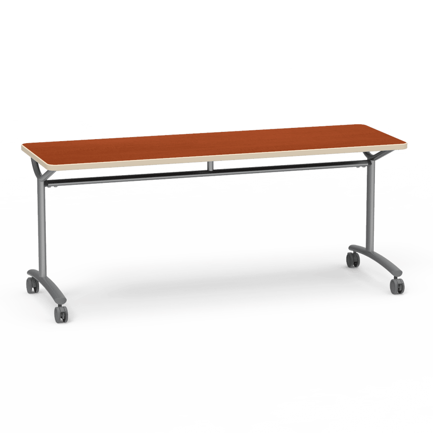 Virco TEXT Series Multi - Purpose Training Table featuring a High - Performance Laminate Top and Industrial T - Leg Base with Casters 72"W x 24"D x 30"H (TABLE - TE24728Y30C) - SchoolOutlet