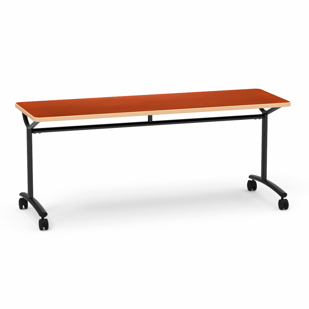 Virco TEXT Series Multi - Purpose Training Table featuring a High - Performance Laminate Top and Industrial T - Leg Base with Casters 72"W x 24"D x 30"H (TABLE - TE24728Y30C) - SchoolOutlet