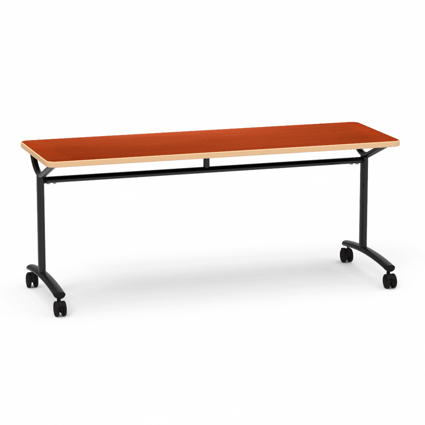 Virco TEXT Series Multi - Purpose Training Table featuring a High - Performance Laminate Top and Industrial T - Leg Base with Casters 72"W x 24"D x 30"H (TABLE - TE24728Y30C) - SchoolOutlet