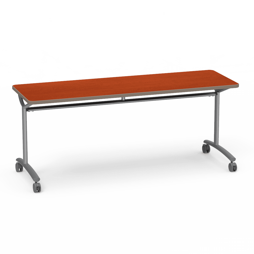 Virco TEXT Series Multi - Purpose Training Table featuring a High - Performance Laminate Top and Industrial T - Leg Base with Casters 72"W x 24"D x 30"H (TABLE - TE24728Y30C) - SchoolOutlet