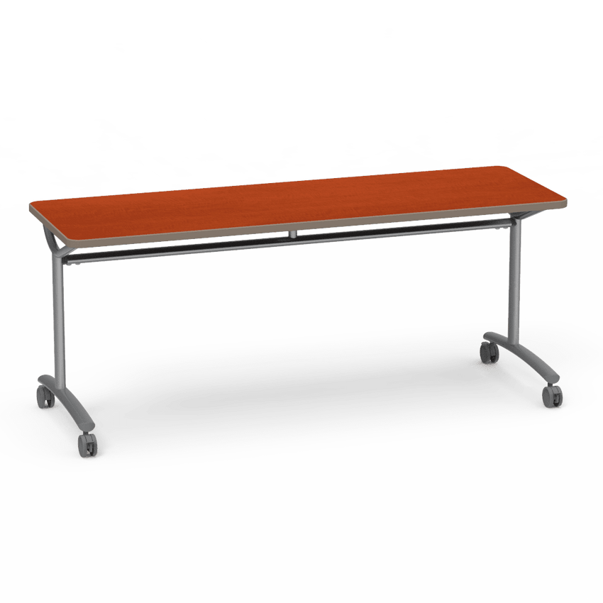 Virco TEXT Series Multi - Purpose Training Table featuring a High - Performance Laminate Top and Industrial T - Leg Base with Casters 72"W x 24"D x 30"H (TABLE - TE24728Y30C) - SchoolOutlet