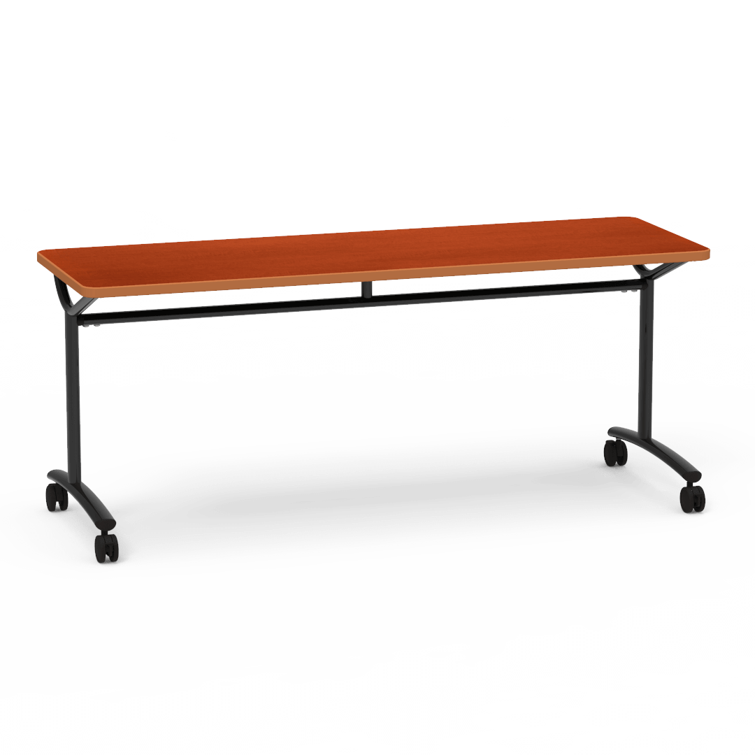 Virco TEXT Series Multi - Purpose Training Table featuring a High - Performance Laminate Top and Industrial T - Leg Base with Casters 72"W x 24"D x 30"H (TABLE - TE24728Y30C) - SchoolOutlet