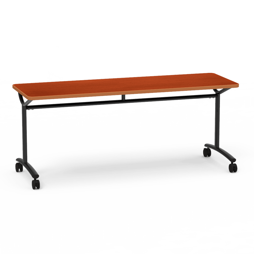 Virco TEXT Series Multi - Purpose Training Table featuring a High - Performance Laminate Top and Industrial T - Leg Base with Casters 72"W x 24"D x 30"H (TABLE - TE24728Y30C) - SchoolOutlet