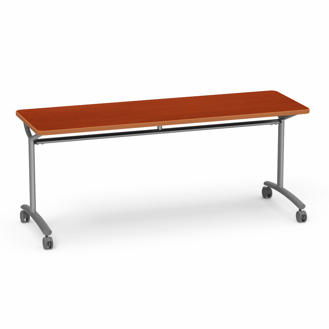 Virco TEXT Series Multi - Purpose Training Table featuring a High - Performance Laminate Top and Industrial T - Leg Base with Casters 72"W x 24"D x 30"H (TABLE - TE24728Y30C) - SchoolOutlet