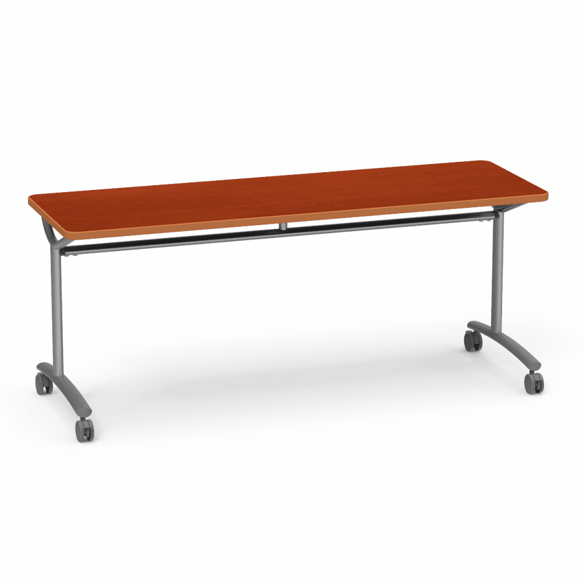 Virco TEXT Series Multi - Purpose Training Table featuring a High - Performance Laminate Top and Industrial T - Leg Base with Casters 72"W x 24"D x 30"H (TABLE - TE24728Y30C) - SchoolOutlet