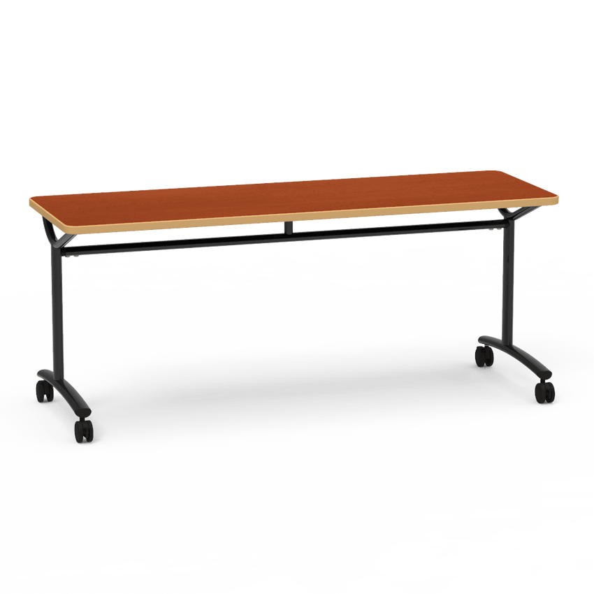 Virco TEXT Series Multi - Purpose Training Table featuring a High - Performance Laminate Top and Industrial T - Leg Base with Casters 72"W x 24"D x 30"H (TABLE - TE24728Y30C) - SchoolOutlet