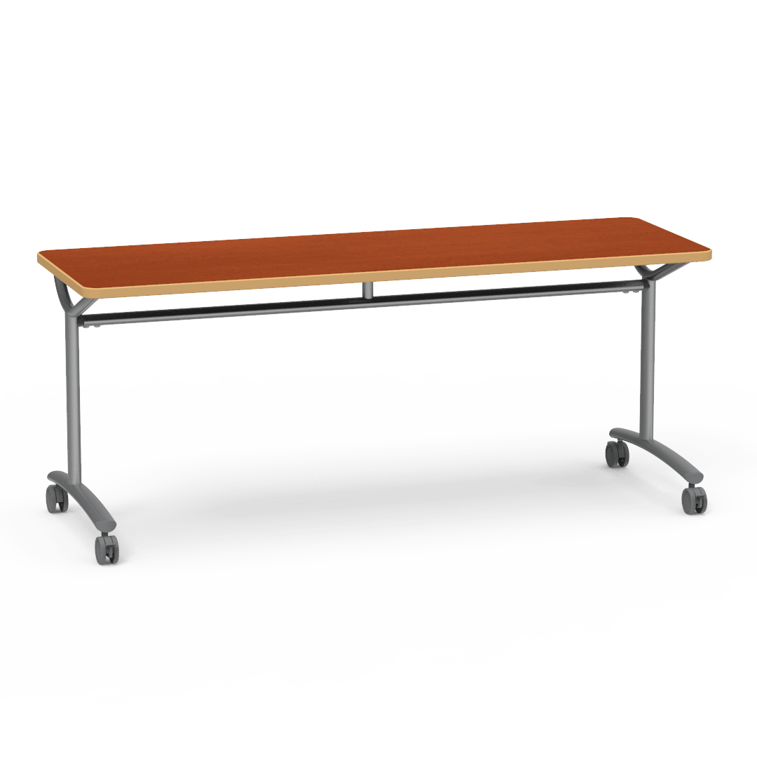 Virco TEXT Series Multi - Purpose Training Table featuring a High - Performance Laminate Top and Industrial T - Leg Base with Casters 72"W x 24"D x 30"H (TABLE - TE24728Y30C) - SchoolOutlet