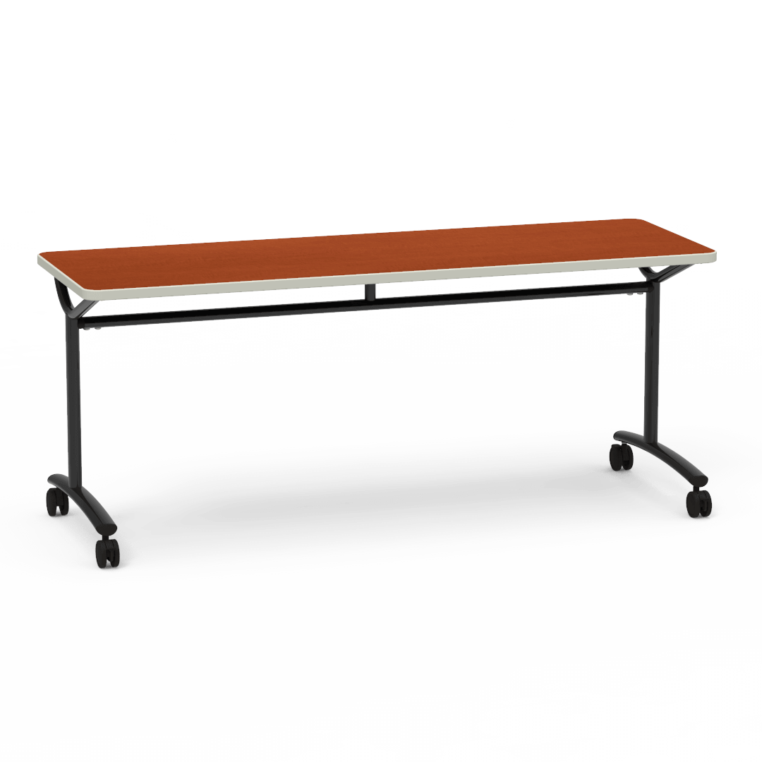 Virco TEXT Series Multi - Purpose Training Table featuring a High - Performance Laminate Top and Industrial T - Leg Base with Casters 72"W x 24"D x 30"H (TABLE - TE24728Y30C) - SchoolOutlet