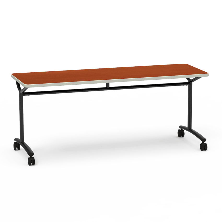Virco TEXT Series Multi - Purpose Training Table featuring a High - Performance Laminate Top and Industrial T - Leg Base with Casters 72"W x 24"D x 30"H (TABLE - TE24728Y30C) - SchoolOutlet