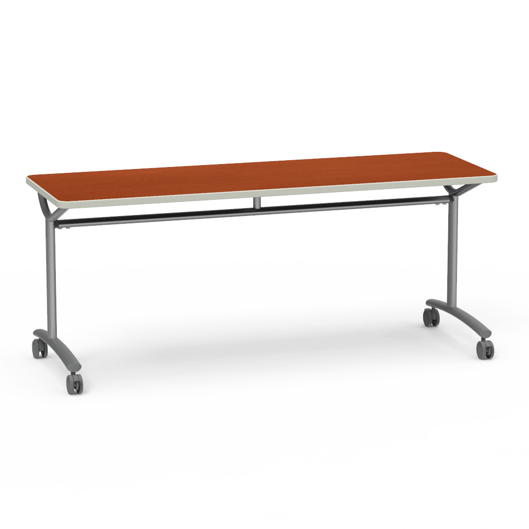 Virco TEXT Series Multi - Purpose Training Table featuring a High - Performance Laminate Top and Industrial T - Leg Base with Casters 72"W x 24"D x 30"H (TABLE - TE24728Y30C) - SchoolOutlet
