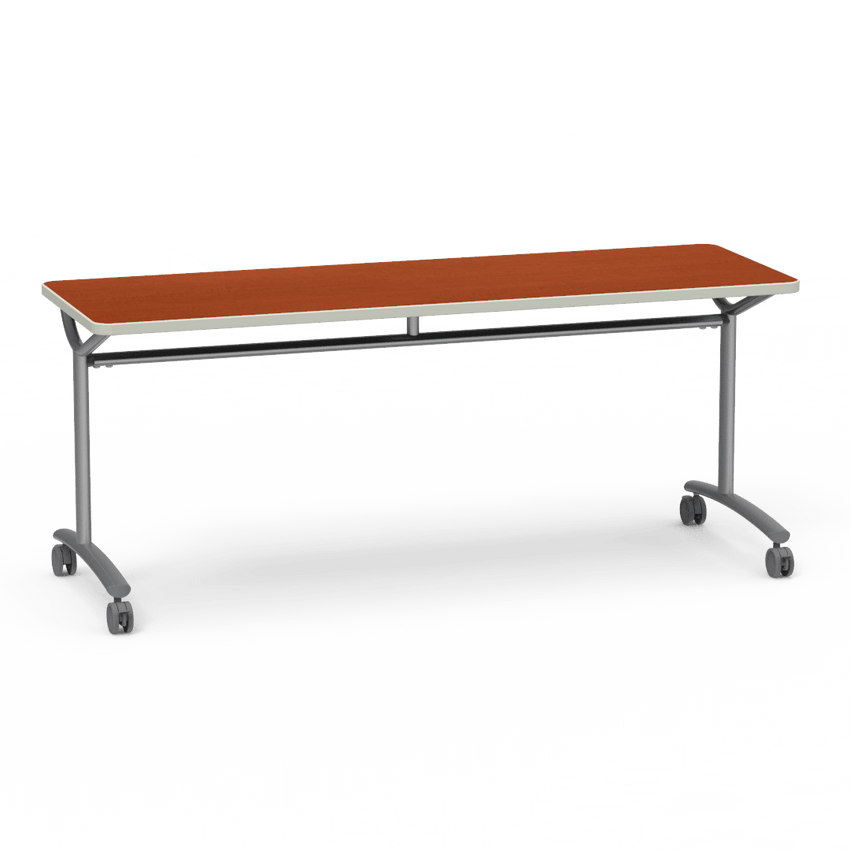 Virco TEXT Series Multi - Purpose Training Table featuring a High - Performance Laminate Top and Industrial T - Leg Base with Casters 72"W x 24"D x 30"H (TABLE - TE24728Y30C) - SchoolOutlet