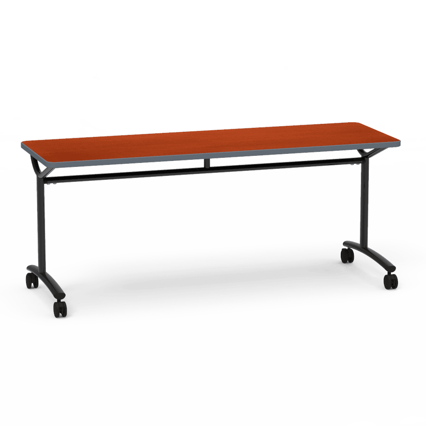 Virco TEXT Series Multi - Purpose Training Table featuring a High - Performance Laminate Top and Industrial T - Leg Base with Casters 72"W x 24"D x 30"H (TABLE - TE24728Y30C) - SchoolOutlet