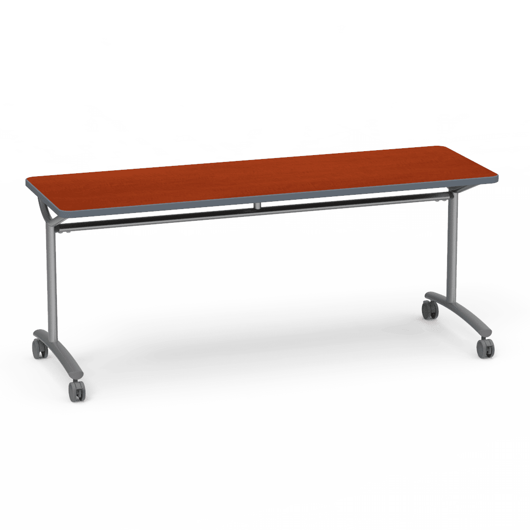 Virco TEXT Series Multi - Purpose Training Table featuring a High - Performance Laminate Top and Industrial T - Leg Base with Casters 72"W x 24"D x 30"H (TABLE - TE24728Y30C) - SchoolOutlet