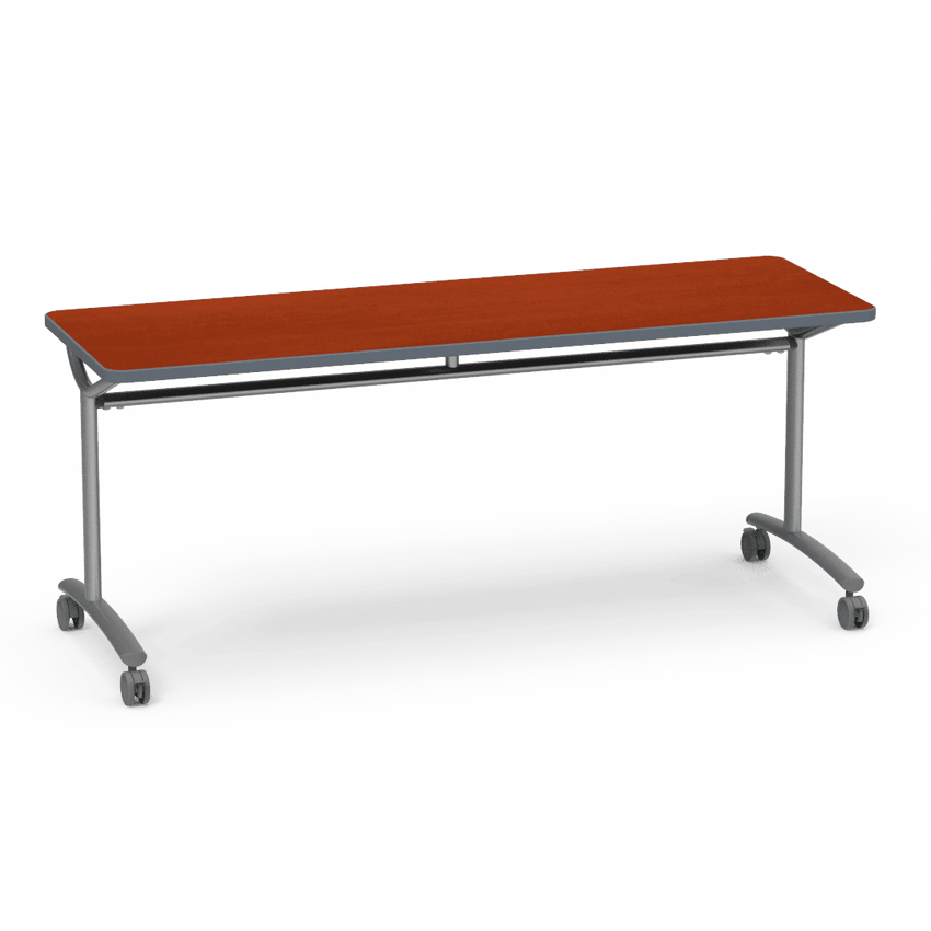 Virco TEXT Series Multi - Purpose Training Table featuring a High - Performance Laminate Top and Industrial T - Leg Base with Casters 72"W x 24"D x 30"H (TABLE - TE24728Y30C) - SchoolOutlet