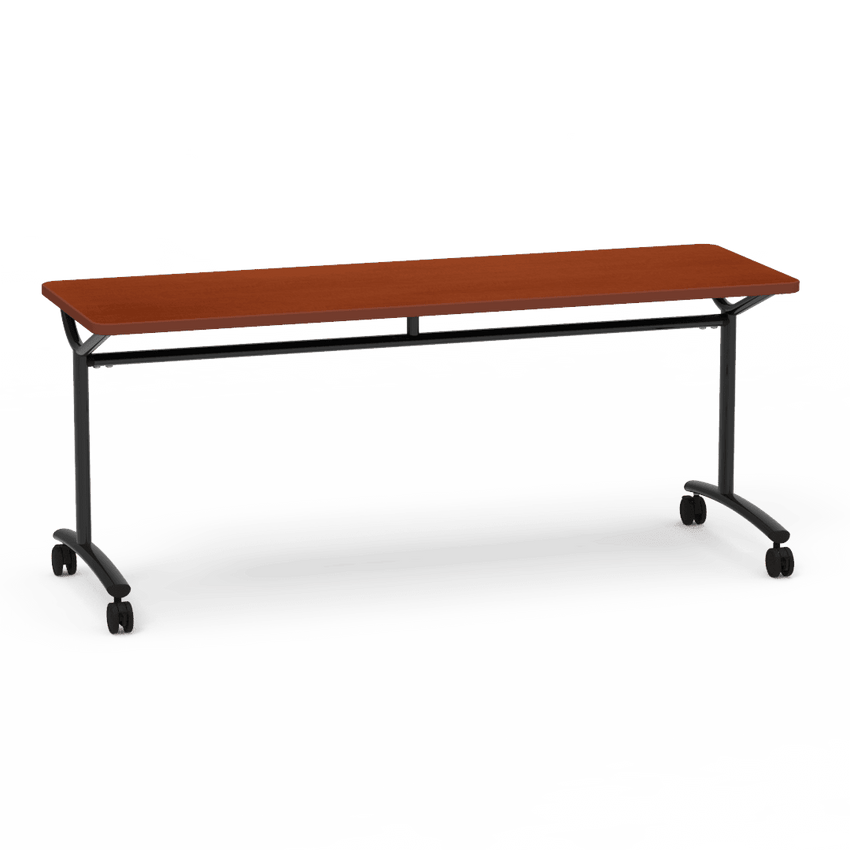 Virco TEXT Series Multi - Purpose Training Table featuring a High - Performance Laminate Top and Industrial T - Leg Base with Casters 72"W x 24"D x 30"H (TABLE - TE24728Y30C) - SchoolOutlet