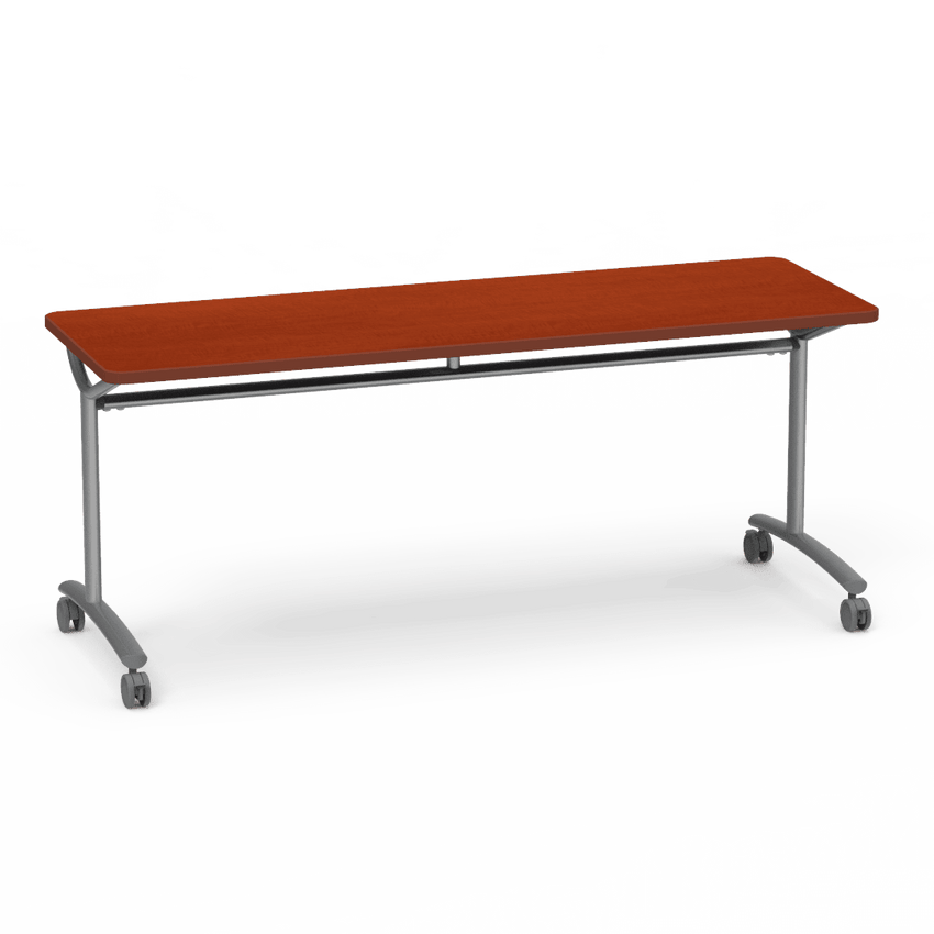 Virco TEXT Series Multi - Purpose Training Table featuring a High - Performance Laminate Top and Industrial T - Leg Base with Casters 72"W x 24"D x 30"H (TABLE - TE24728Y30C) - SchoolOutlet